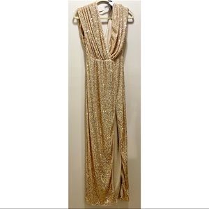 Sequin gold maxi dress